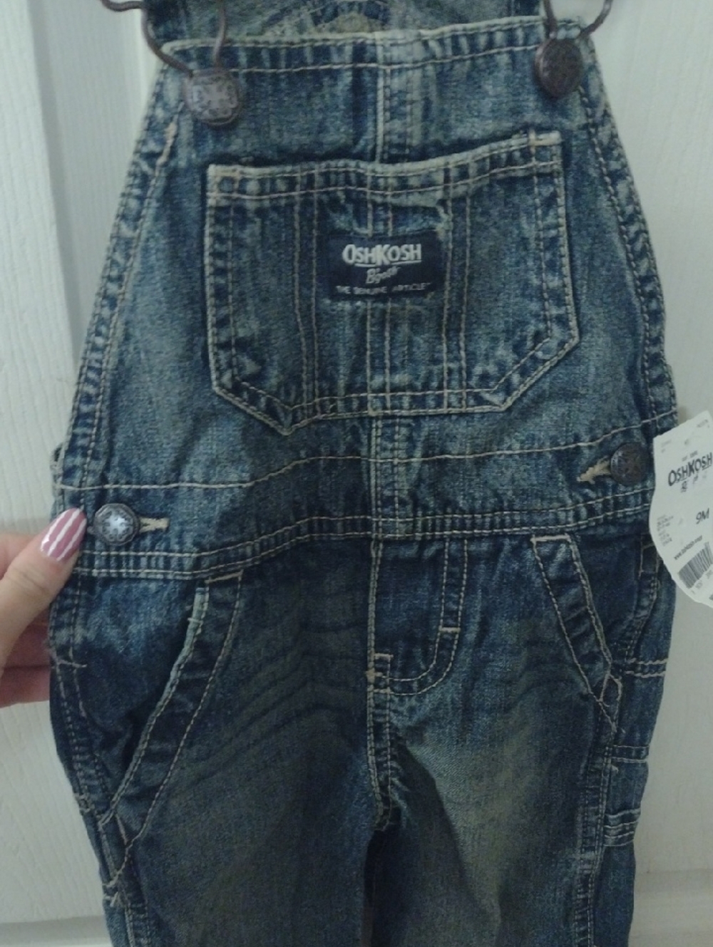 6m OshKosh Denim Overalls in  Blue Denim 100% Cotton New - Picture 4 of 5